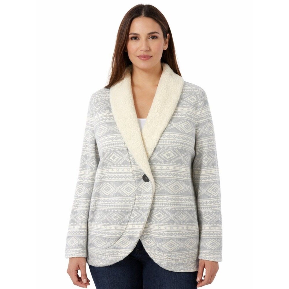 L.L.Bean Fair Isle Shawl Neck Cardigan Size XL Pockets